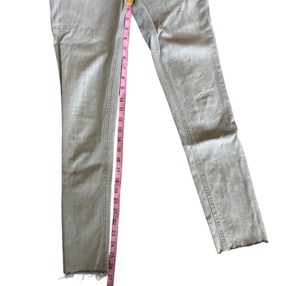Rag & Bone Ankle Skinny Jeans Sz 27 Light Grey Frayed Hem Cropped Stretch - Picture 8 of 9